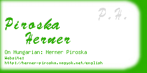 piroska herner business card